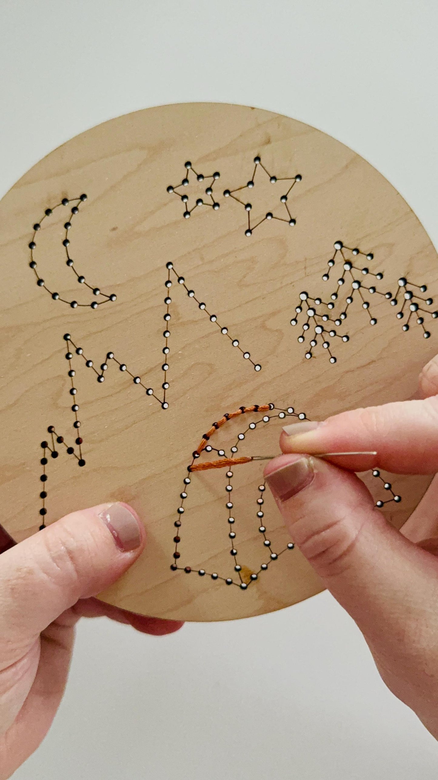 Camping Wooden Embroidery Kit: Beginner DIY Nature Craft