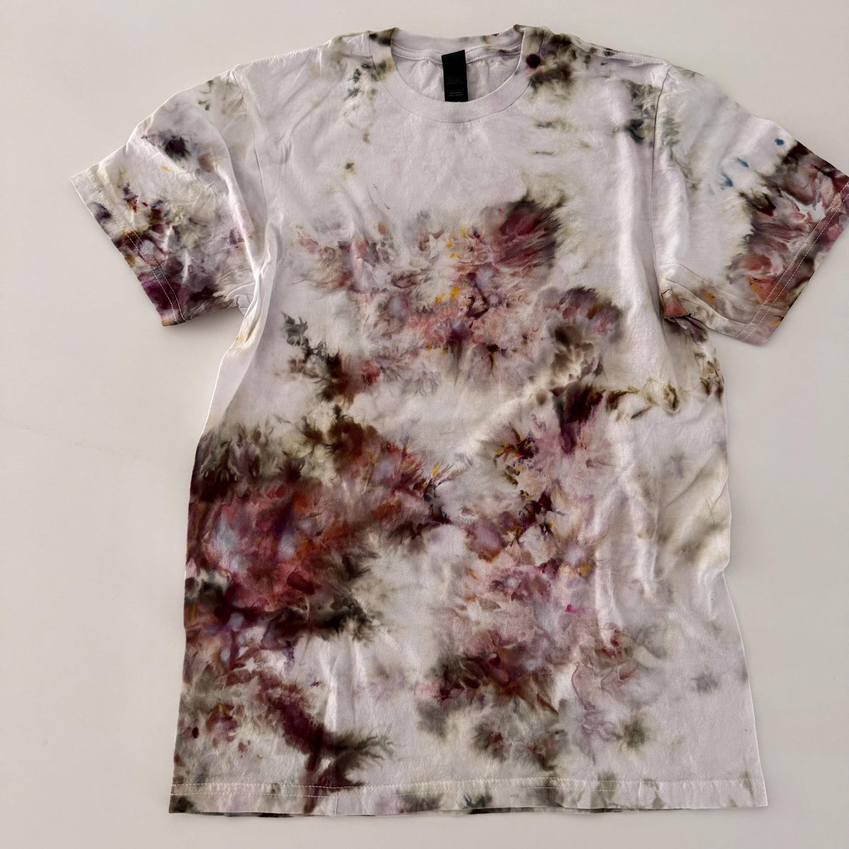 Watercolor Ice Dyed T-Shirt: Rosie Cotton Crewneck, Modern Tie Dye