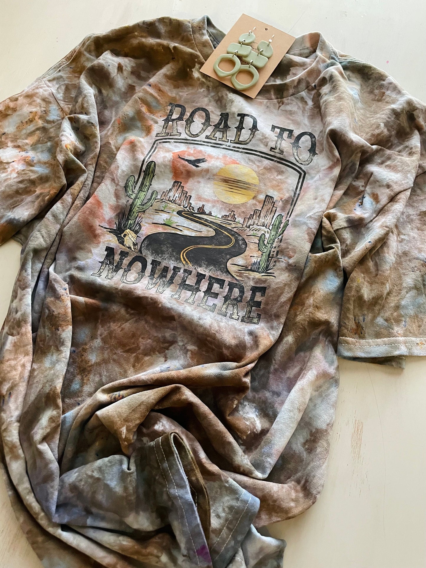 Women's Ice Tie Dye Shirt: Western Graphic Tee, Retro Design