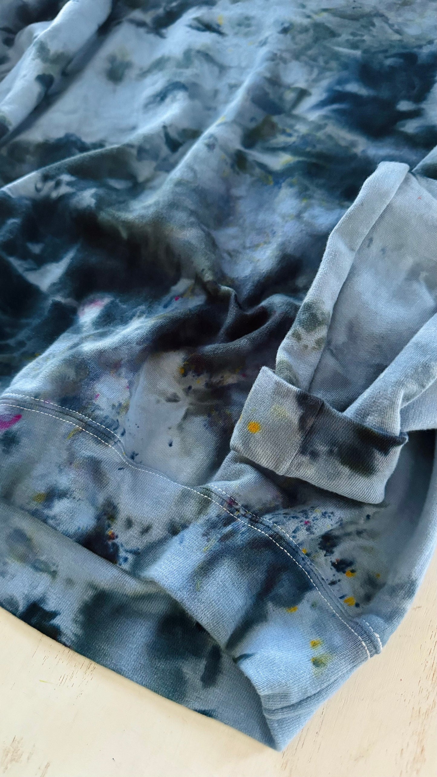 Blue Ice Tie-Dyed Crewneck Sweatshirt: Unisex Cotton Pullover