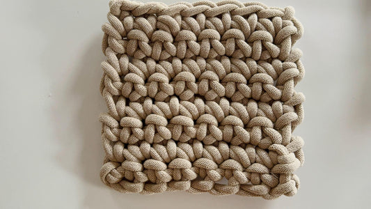 Crochet Trivet DIY Kit: Jumbo Yarn, Video Instructions