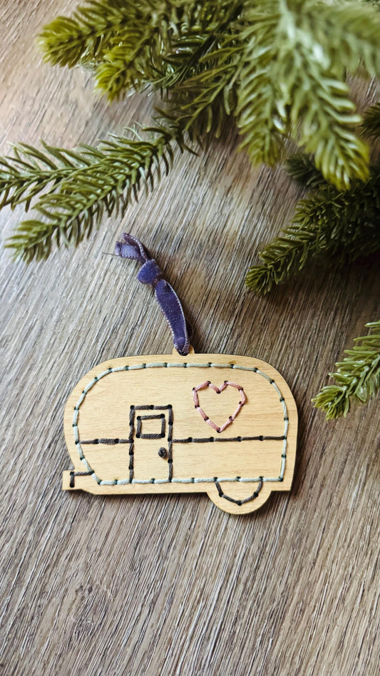 Camper Wooden Embroidery DIY Kit, Camping Craft - Full Instructions Included