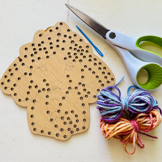 Elephant Yarn Sewing Kit: Beginner Wood DIY Craft for Kids