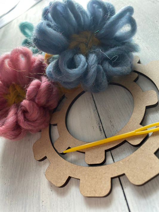 Flower Loom DIY Weaving Kit: Wool Flower Making