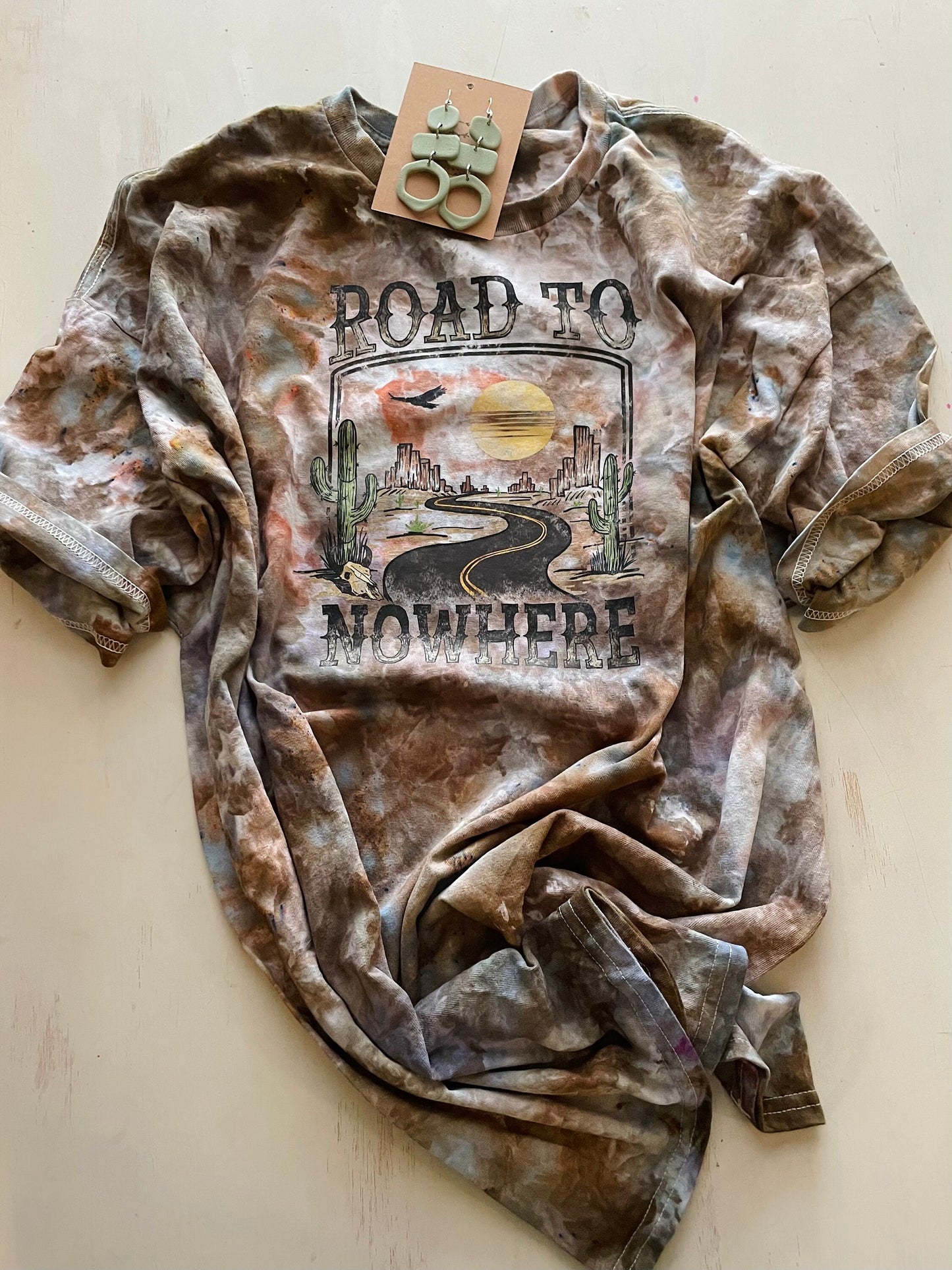 Women's Ice Tie Dye Shirt: Western Graphic Tee, Retro Design