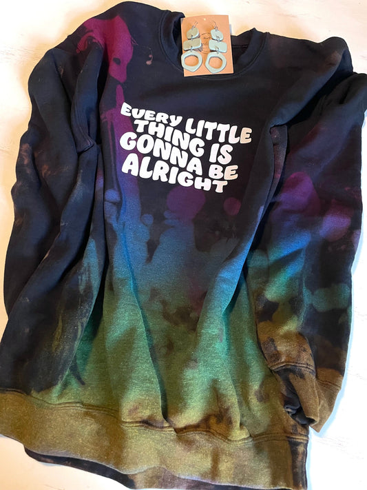Reverse Tie Dye Sweatshirt: Boho Rainbow Crewneck Pullover