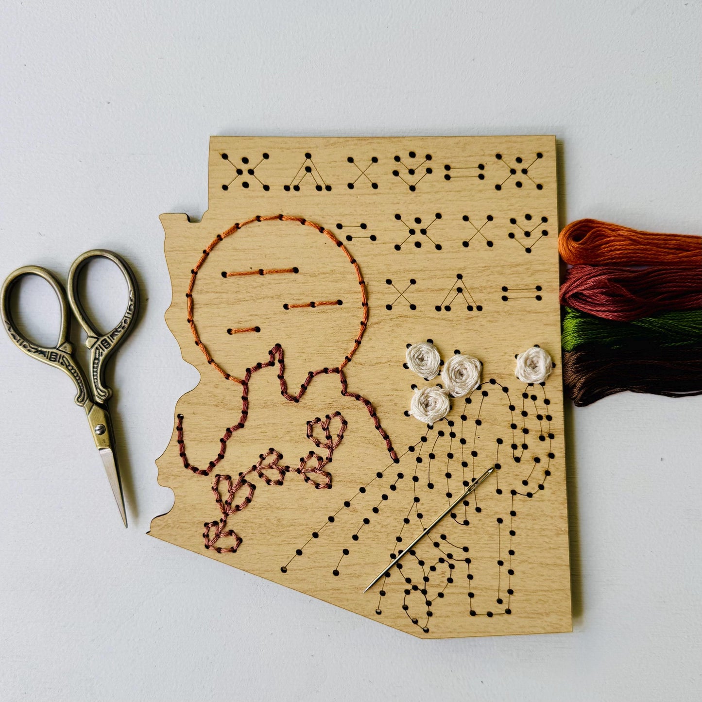 Arizona State Wood Embroidery Kit: Beginner-Friendly Sewing Craft