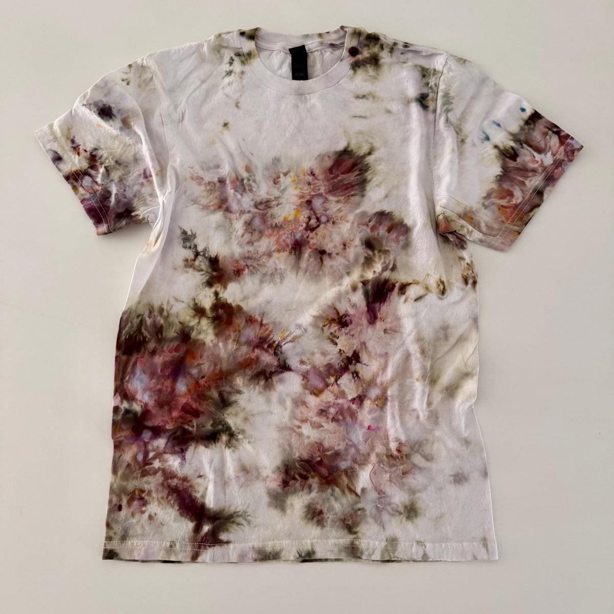 Watercolor Ice Dyed T-Shirt: Rosie Cotton Crewneck, Modern Tie Dye