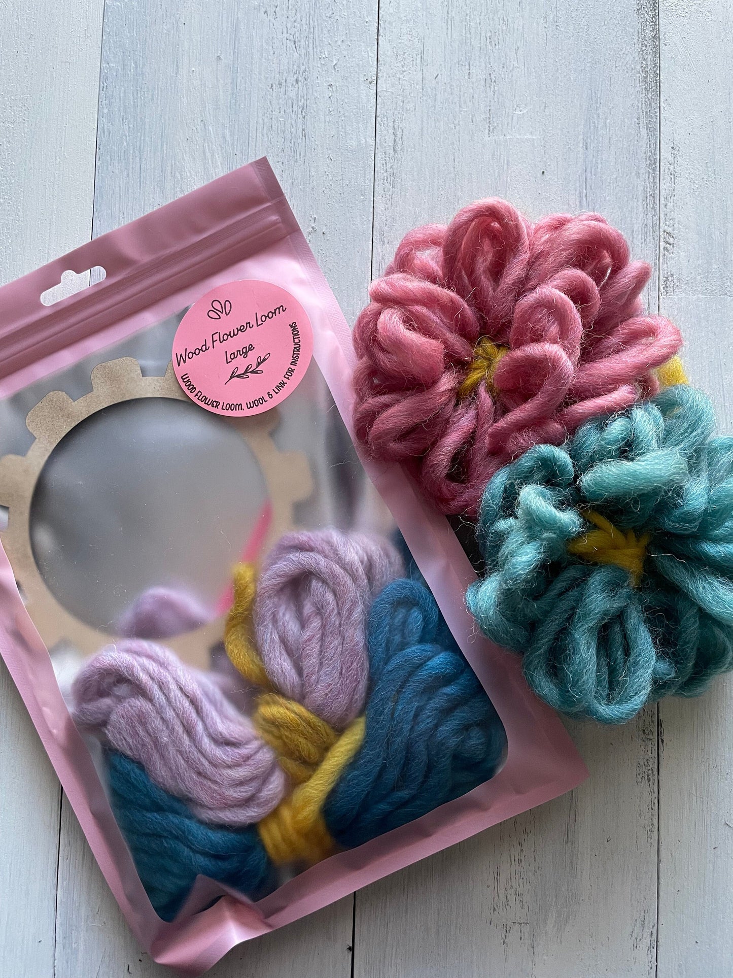 Flower Loom DIY Weaving Kit: Wool Flower Making