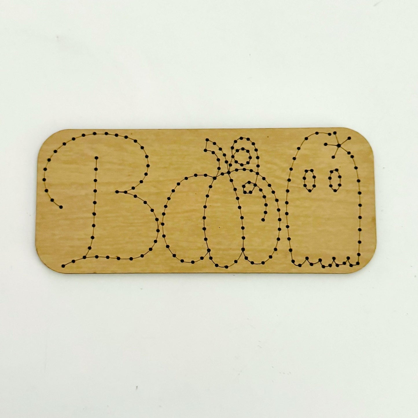 Boo Sign Wooden Embroidery DIY Kit - Full Instructions Included