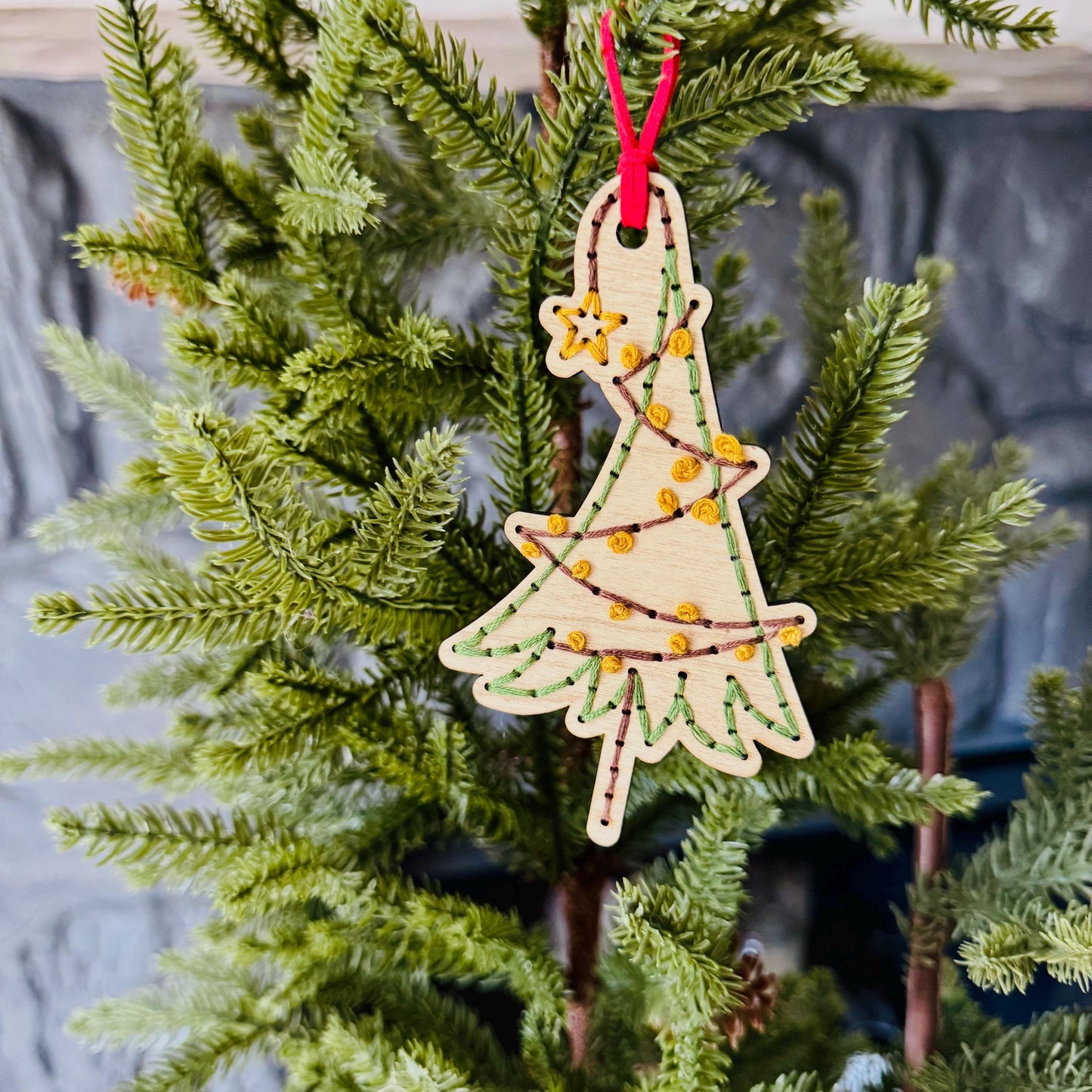 Whoville Inspired Wooden Embroidery DIY Kit, Whimsical Tree - Full Instructions Included