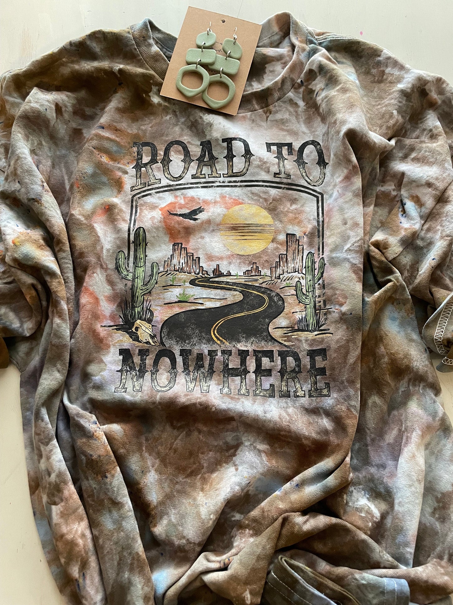 Women's Ice Tie Dye Shirt: Western Graphic Tee, Retro Design