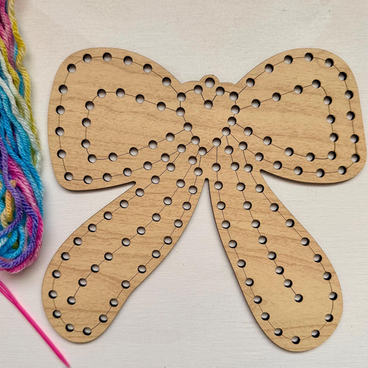 Bow Yarn Sewing Kit: Beginner Wood DIY Craft for Kids