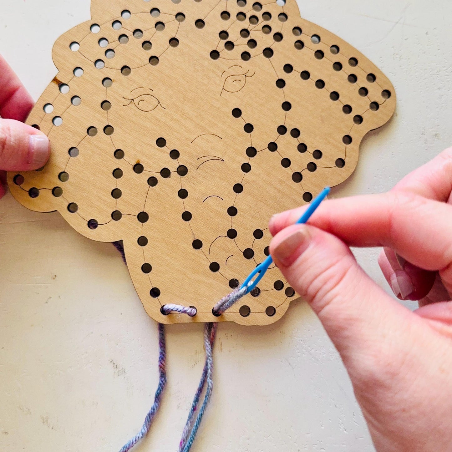 Elephant Yarn Sewing Kit: Beginner Wood DIY Craft for Kids