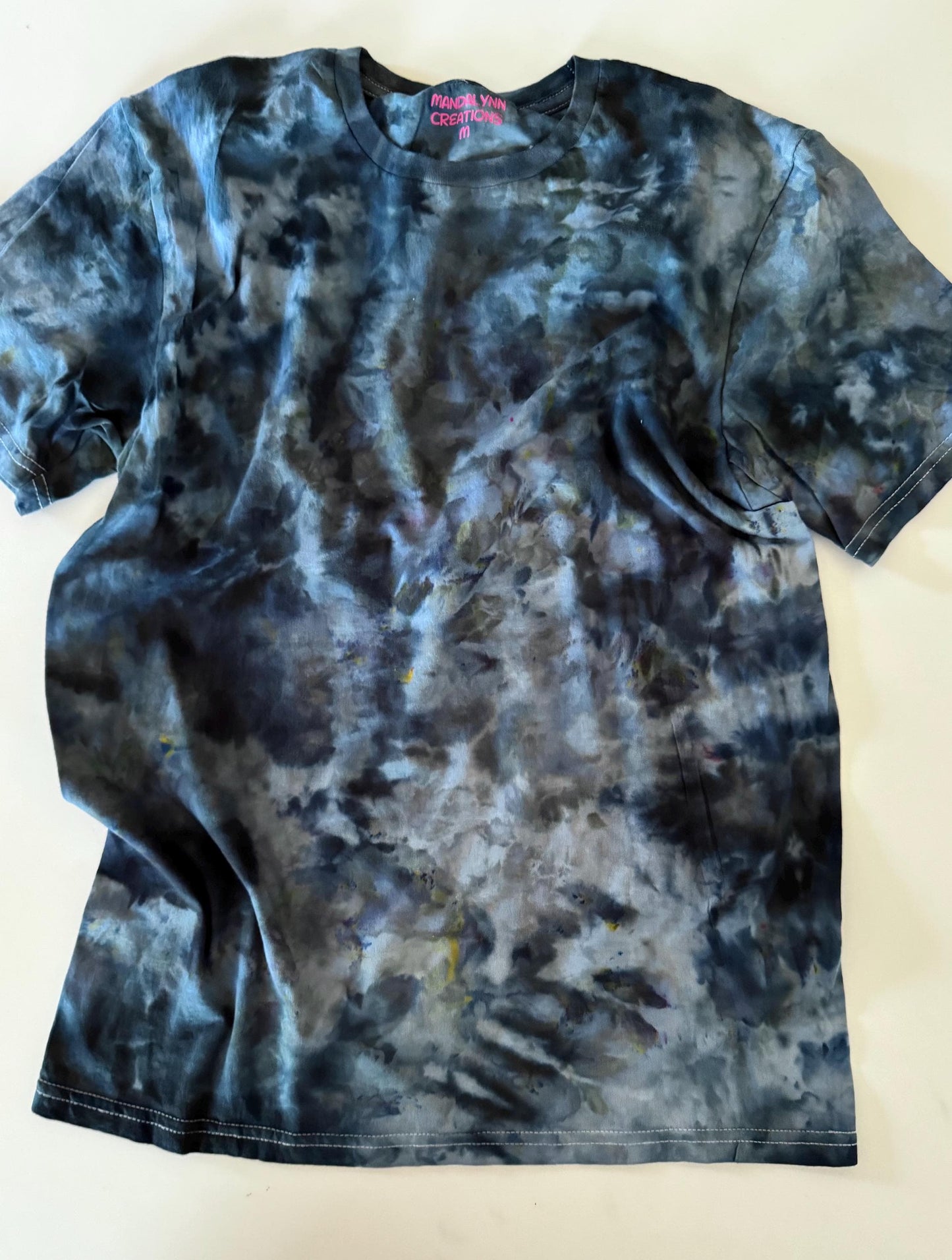 Blue Ice Dyed T-Shirt: Hand-Dyed Unisex Crewneck Tee