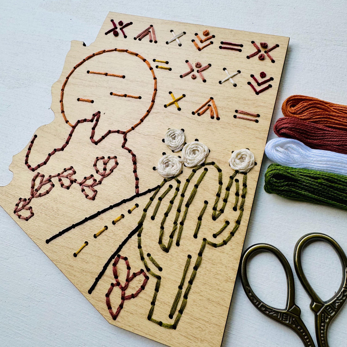 Arizona State Wood Embroidery Kit: Beginner-Friendly Sewing Craft
