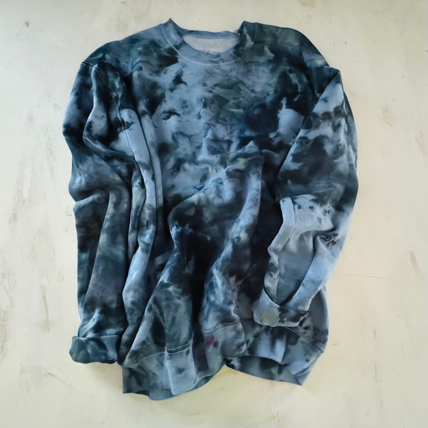 Blue Ice Tie-Dyed Crewneck Sweatshirt: Unisex Cotton Pullover