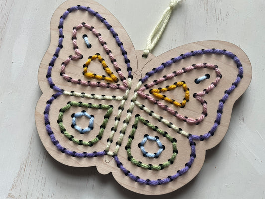 DIY Butterfly Yarn Sewing Kit: Kid's Wood Craft Project