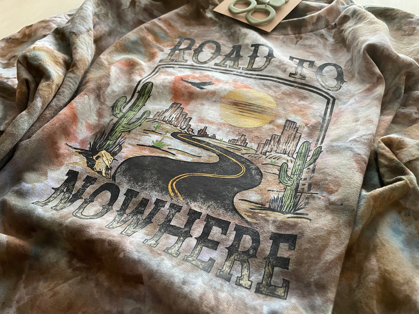 Women's Ice Tie Dye Shirt: Western Graphic Tee, Retro Design