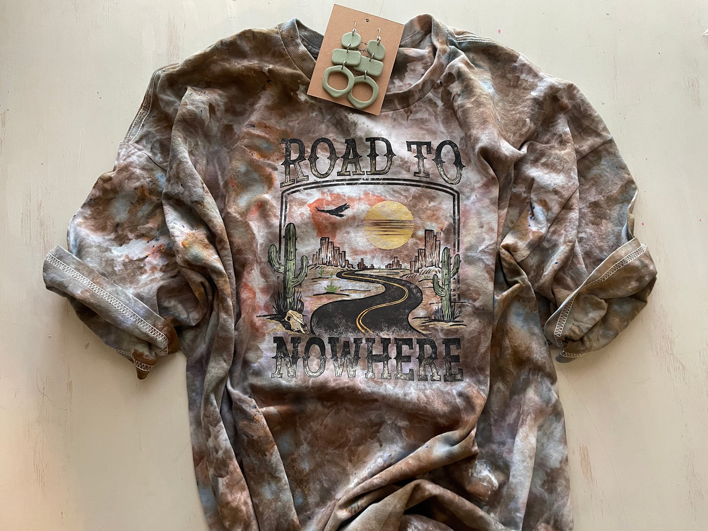 Women's Ice Tie Dye Shirt: Western Graphic Tee, Retro Design