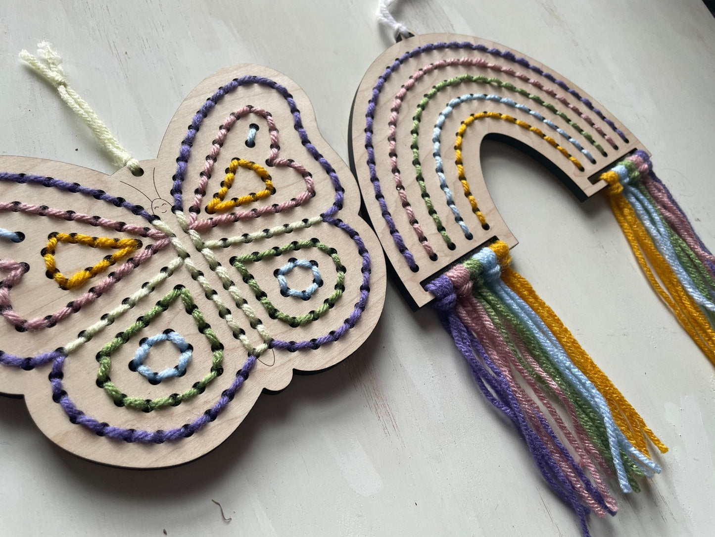 DIY Butterfly Yarn Sewing Kit: Kid's Wood Craft Project