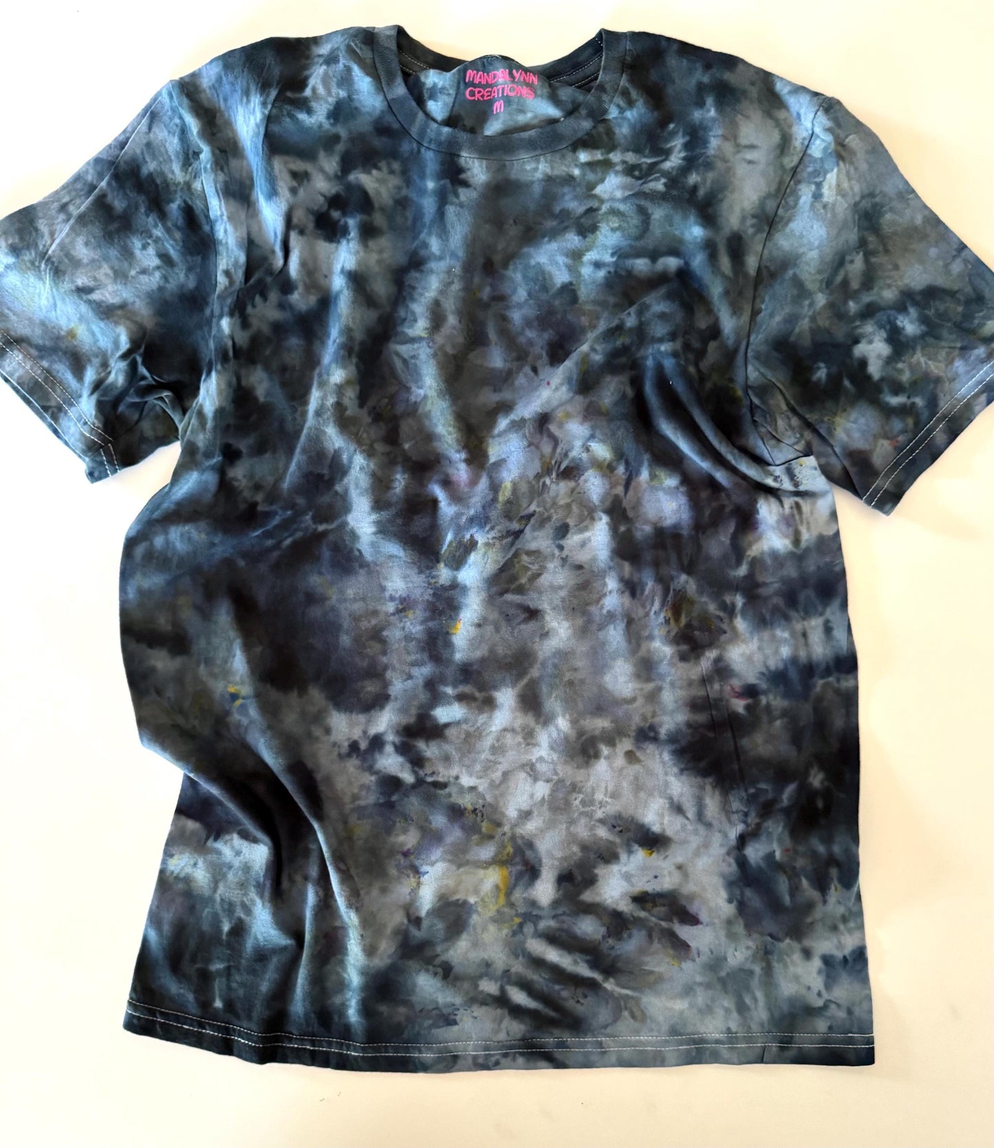 Blue Ice Dyed T-Shirt: Hand-Dyed Unisex Crewneck Tee
