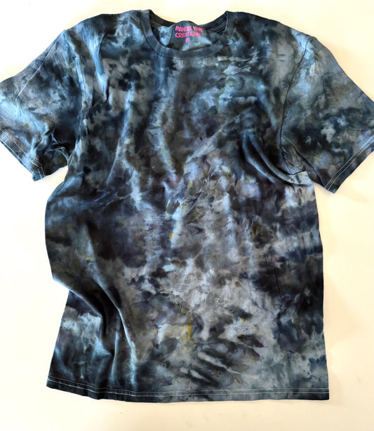 Blue Ice Dyed T-Shirt: Hand-Dyed Unisex Crewneck Tee